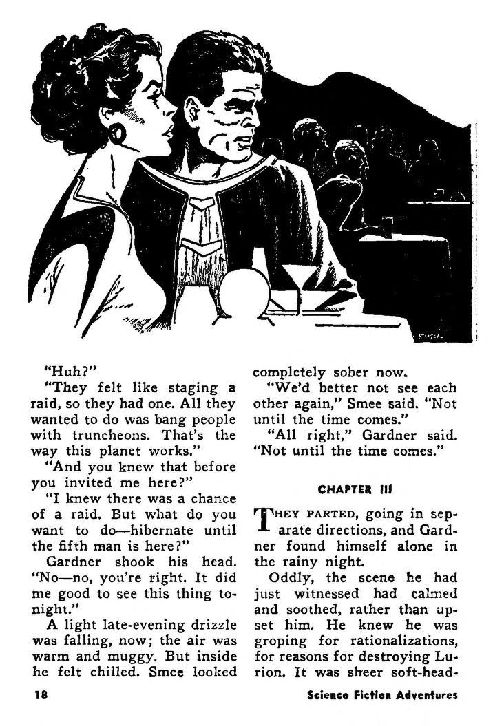 Emsh, Secret of the Green Invaders by Robert Randall (Robert Silverberg and Randall Garrett), Science Fiction Adventures 56-12, p.51.