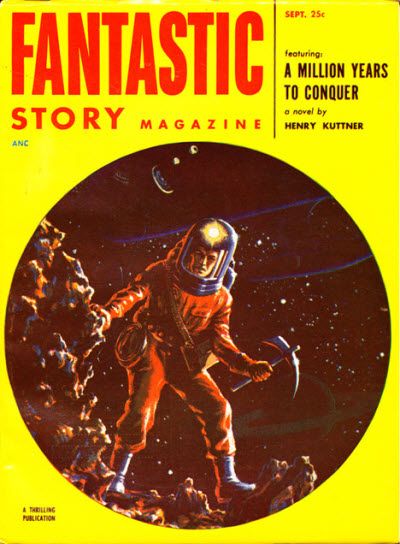 FSM 50-Summer, Earle Bergey. This cover was also used for the Winter 1946 issue of Thrilling Wonder Stories.