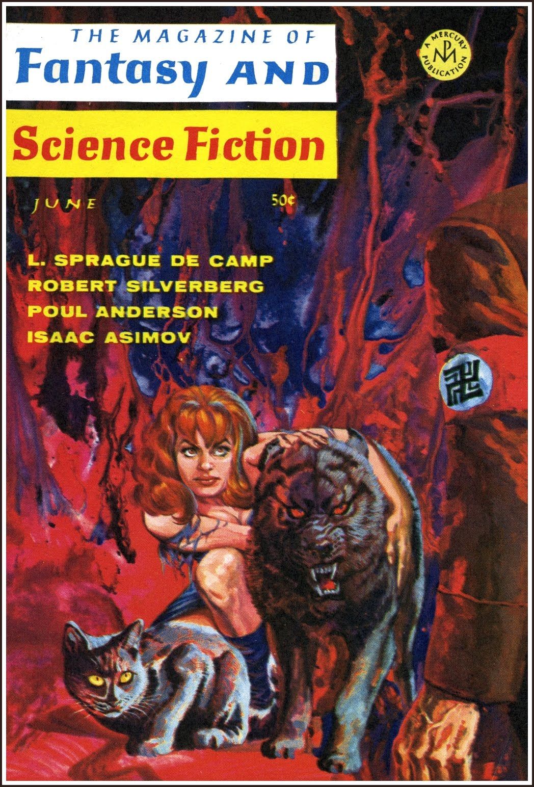 #255 Leo & Diane Dillon, F&SF 72-08, illustrating Basilisk by Harlan Ellison.