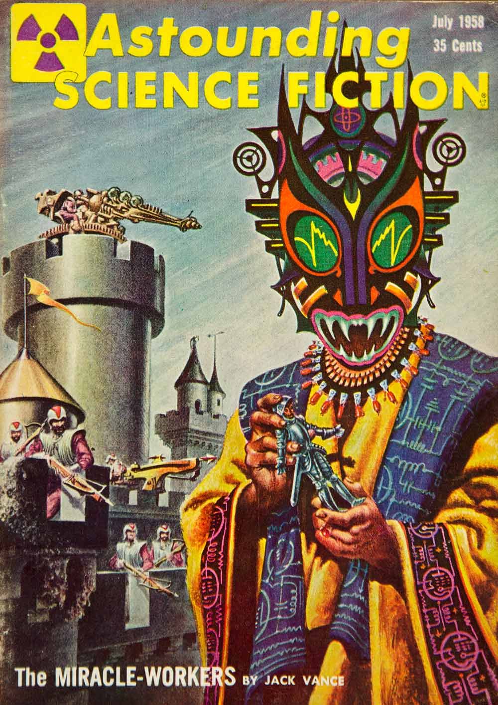 Kelly Freas, ASF 54-09, Martians, Go Home by Fredric Brown. His name is misspelled on the cover. His legal name was Fredric and he frequently used Frederic but he never spelled it with a 