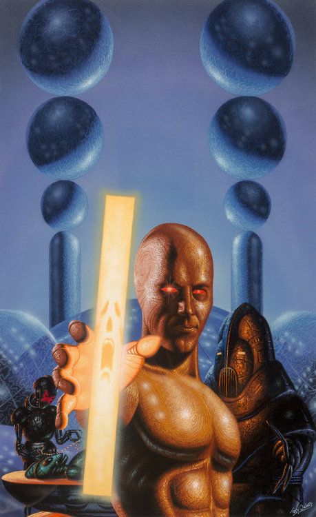 Terry Oakes, The Rod of Light by Barrington J. Bayley, Methuen 1985. acrylic.