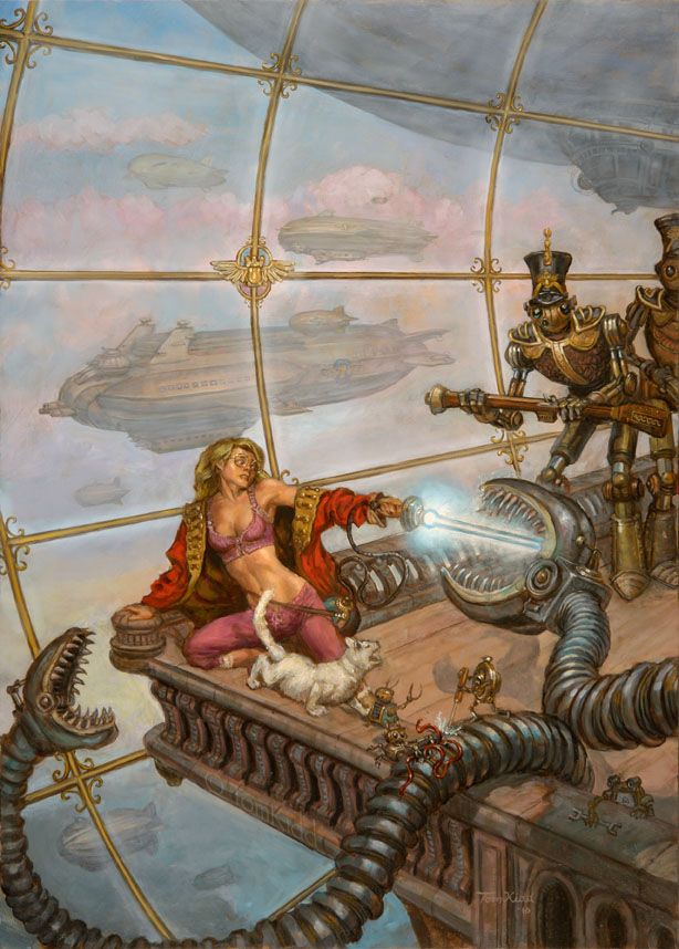 Tom Kidd, original art for Agatha H and the Airship City by Phil and Kaja Foglio, Night Shade Books 2011.