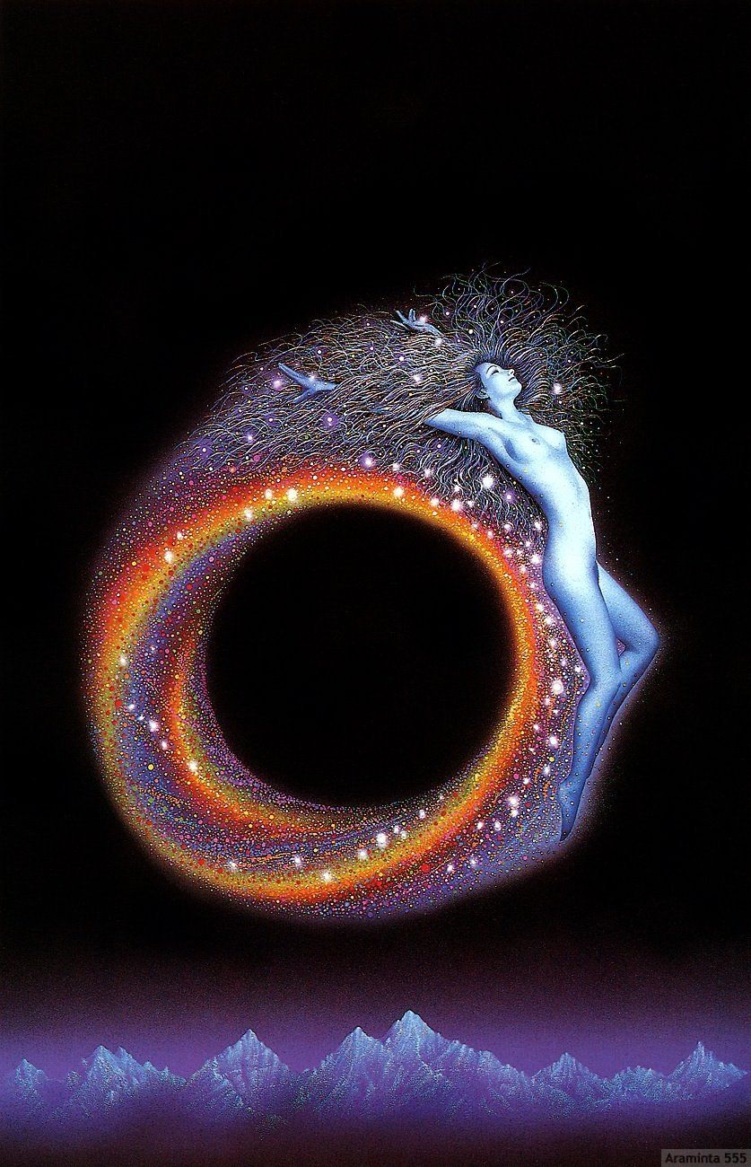 Unknown artist. Araminta 555 in the lower right corner. Is this a cover for Jack Vance's Araminta Station that is not at ISFdb? What does it mean?