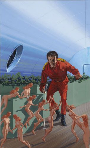 H.R. van Dongen original art, To Keep the Ship (John Grimes) by A. Bertram Chandler 1976 DAW Books.