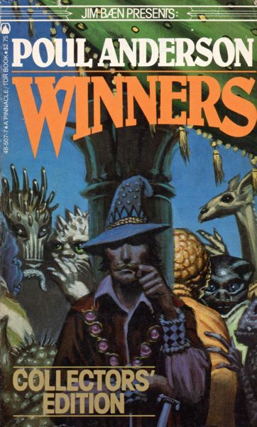 Michael Whelan, Winners by Poul Anderson, 1981. Contains 5 Hugo winners, one of which, Goat Song, also won a Nebula. Neither this nor The Best of... include Hunter's Moon (Hugo), The Saturn Game (Hugo and Nebula), or Call Me Joe (SF Hall of Fame).