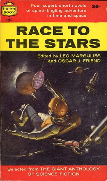 Stanley Meltzoff, Race to the Stars edited by Leo Margulies and Oscar J. Friend 1958, an anthology of 4 novellas: The City of the Lost Ones (1949, a John Eric Stark adventure) by Leigh Brackett , Forgotten World (1946) by Brackett's husband Edmond Hamilton, The Time Gate (1941), a variant of one of my favorite time travel stories, By His Bootstraps, by Robert A. Heinlein, and The Sun Maker (1940) by Jack Williamson.