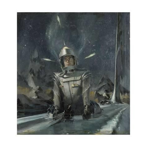 Stanley Meltzoff, cover art for Tomorrow, the Stars edited by Robert A. Heinlein 1953, 14 stories from 1946 -1952 by a Who's Who of great SF writers of the time.