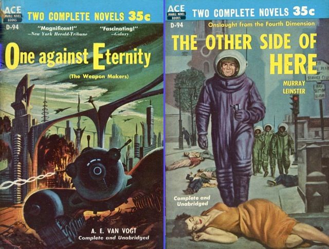 D-94 Ed Valigursky, One Against Eternity by A.E. van Vogt /Stanley Meltzoff, The Other Side of Here by Murray Leinster, 1954.