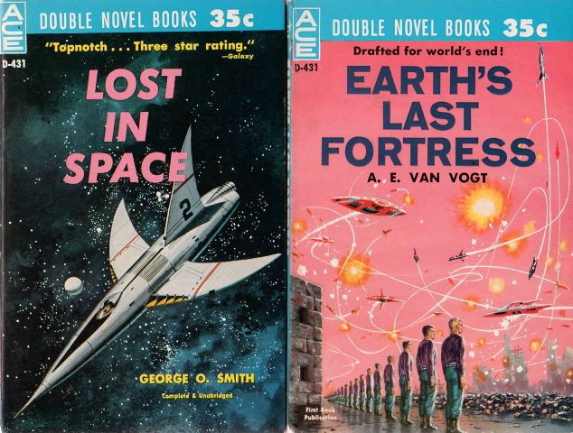 D-431 Ed Valigursky, Lost in Space by George O. Smith Emsh, Earth's Last Fortress by A.E. van Vogt, 1960.