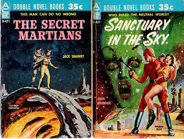 D-471 Ed Valigursky, The Secret Martians by Jack Sharkey/Basil Gogos, Sanctuary in the Sky by John Brunner, 1960.