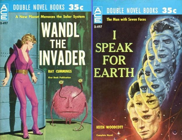 D-497 Ed Valigursky, Wandl the Invader by Ray Cummings/Emsh, I Speak for Earth by Keith Woodcott (John Brunner), 1961.