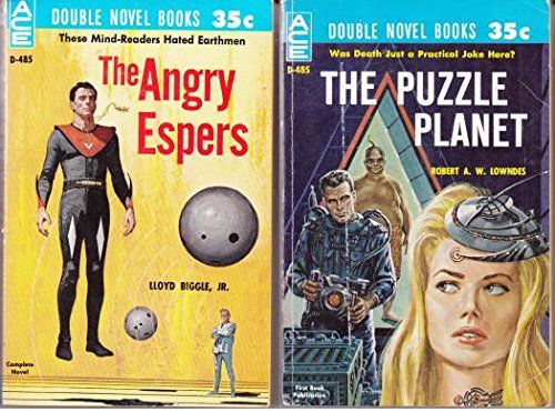 D-485 Ed Valigursky, The Angry Espers by Lloyd Biggle, Jr./ Emsh, The Puzzle Planet by Robert W. Lowndes, 1961.
