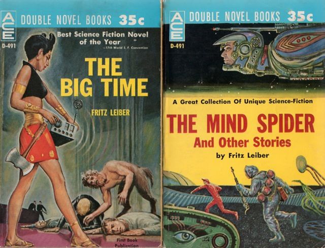 D-491 Emsh (both covers), The Big Time/The Mind Spider and Other Stories, both by Fritz Leiber, 1961.