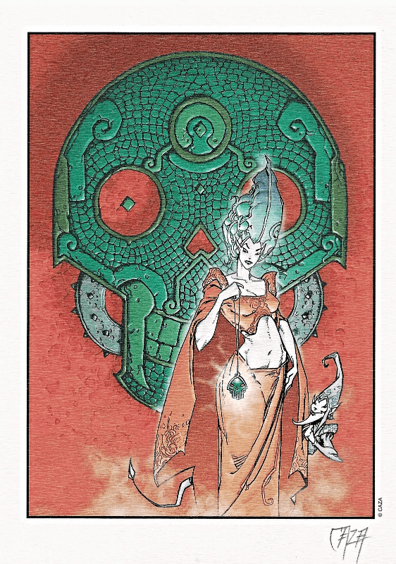 Philippe Caza Heavy Metal Artist Rare Fantasy Mini Print Signed - 2008 - Drawings, Sketches