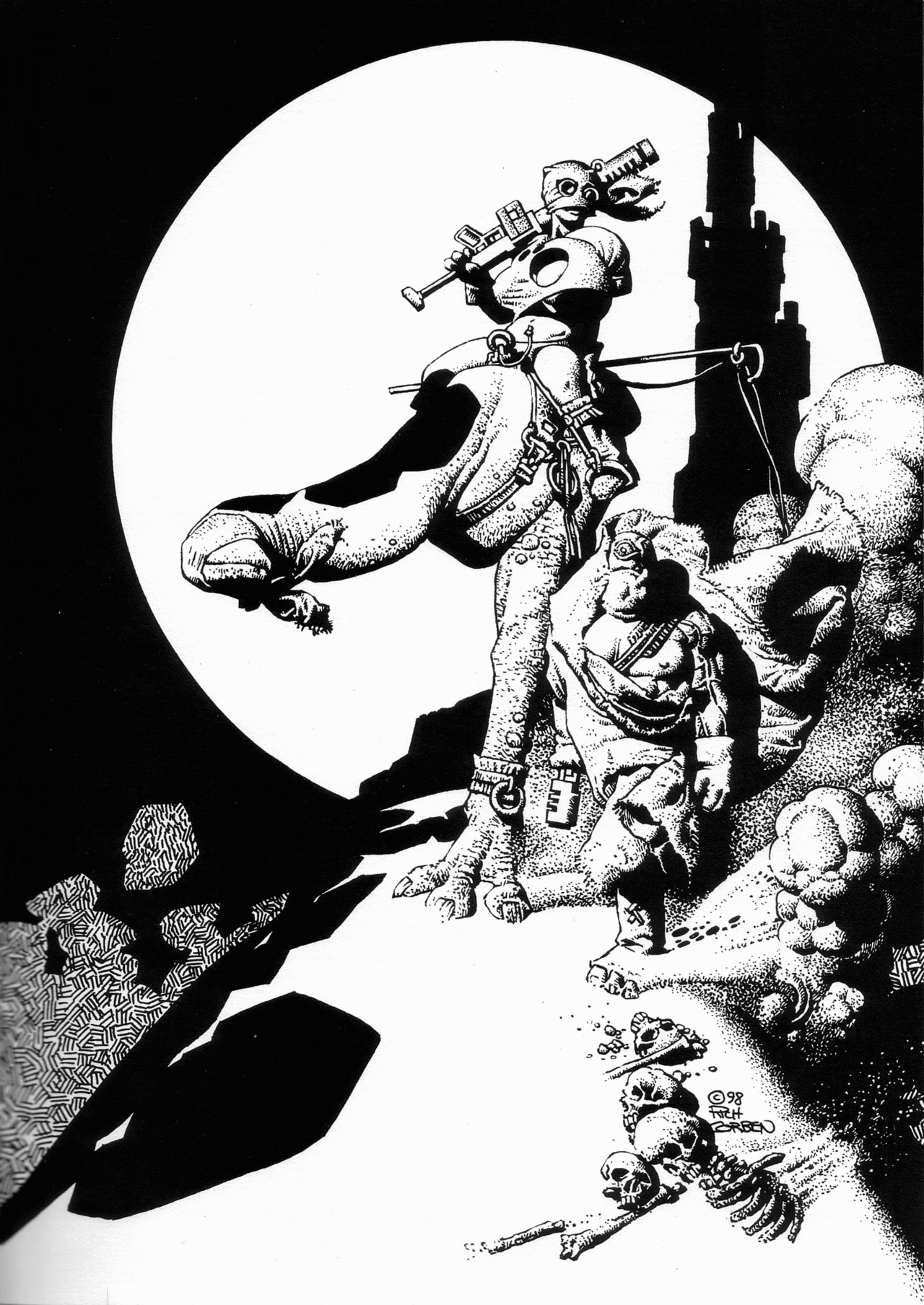 Mercenary And Cyclop. Originally printed in Heavy Metal: The Best Of Richard Corben From Creepy & Eerie (1998)
