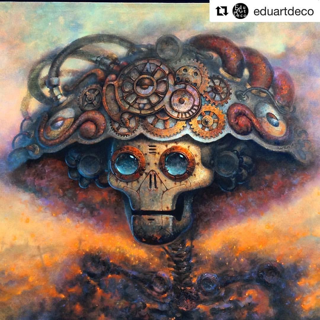 Catrina del futuro  por Racrufi #calavera #skull #diademuertos #neomexicanismos