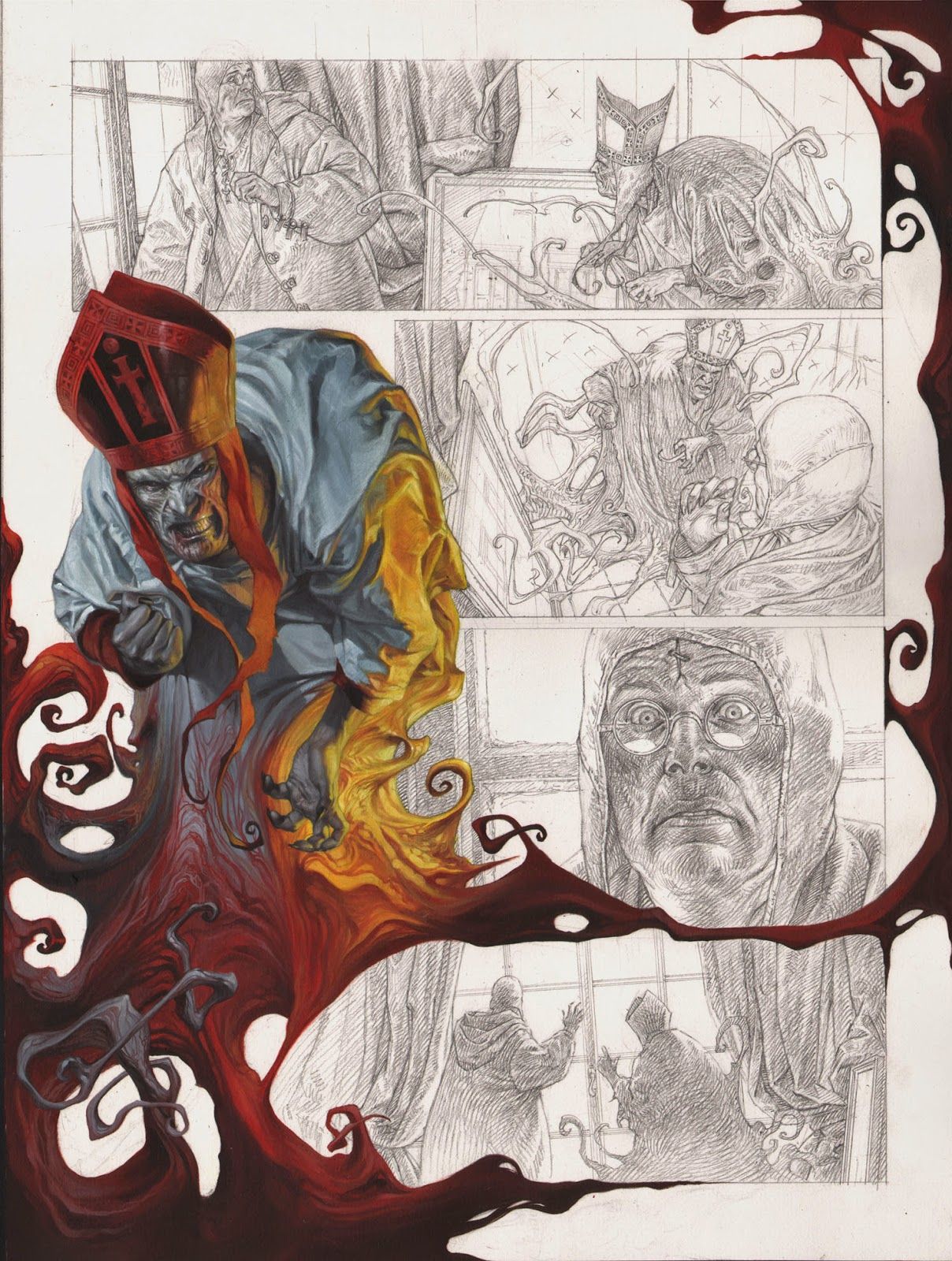 Riccardo Federici  Work in progress: una pagina di Saria3 (Editions Delcourt) - Work in progress: a page of sari 3 (Editions delcourt)