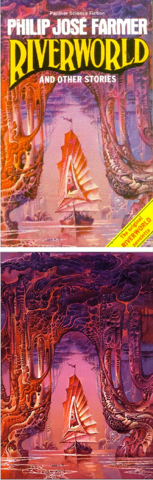 BRUCE PENNINGTON - Riverworld and Other Stories by Philip José Farmer - 1981 Granada Books - cover by isfdb