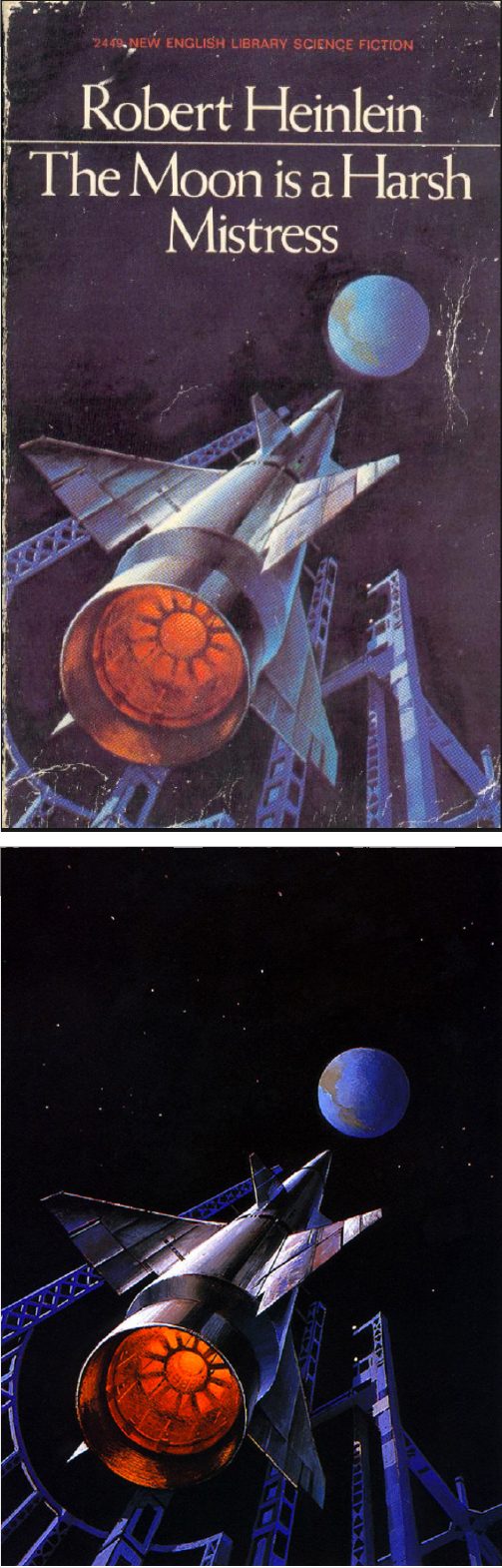 BRUCE PENNINGTON - The Moon Is a Harsh Mistress by Robert Heinlein - 1969 New English Library - cover by isfdb