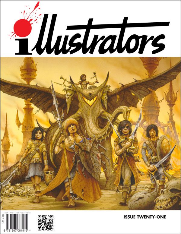 Rodney Matthews cover for Illustrators No. 21, 2018 which features Matthews as well as J.Allen St. John and others.