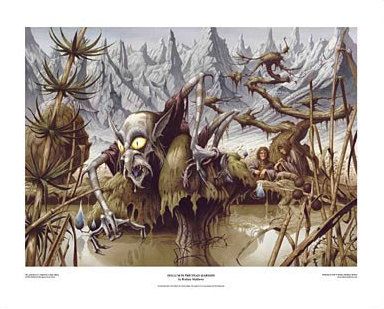 Gollum in the Dead Marshes limited edition print, hand-signed and numbered by Rodney Matthews by RodneyMatthewsStudio on Etsy