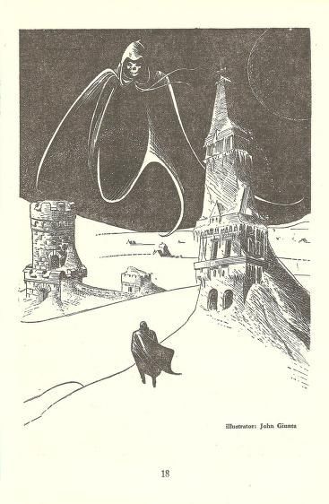 Avon Science Fiction and Fantasy Readers Covers Art John Giunta, The Forgotten Enemy by Arthur C. Clarke, Avon Science Fiction and Fantasy Reader V1N1, 53-01, p.18.