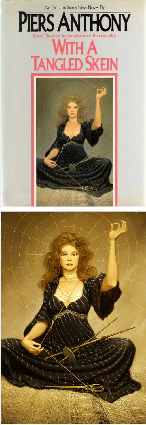 Michael Whelan's Covers Art MICHAEL WHELAN - With a Tangled Skein (Book 3 Incarnations of Immortality) by Piers Anthony - 1985 Del Rey / Ballantine - cover by isfdb