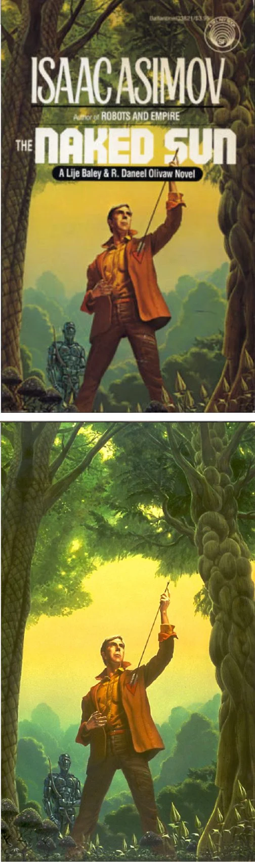 Michael Whelan's Covers Art MICHAEL WHELAN - The Naked Sun Nov 1986 Isaac Asimov Del Rey / Ballantine
