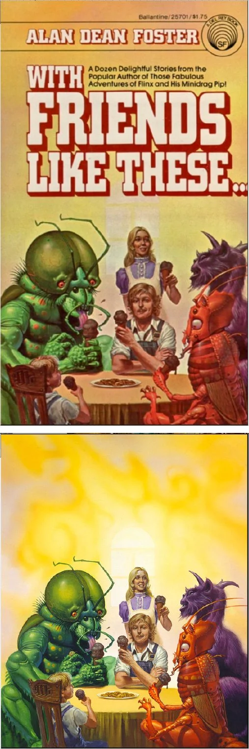 Michael Whelan's Covers Art JAMES BAMA - With Friends Like These by Alan Dean Foster - 1978 Ballantine Books - cover by isfdb