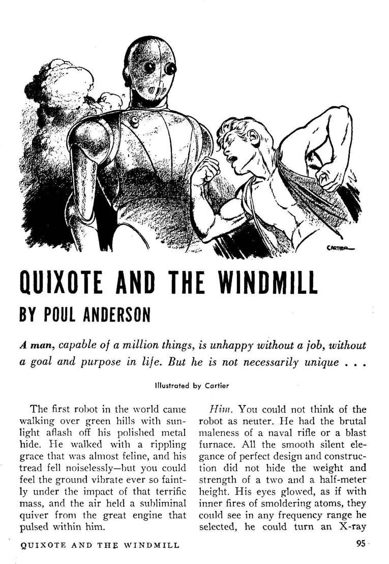 Edd Cartier's Covers Art Edd Cartier, Quixote and the Windmill by Poul Anderson, Astounding SF 50-11, p.95.
