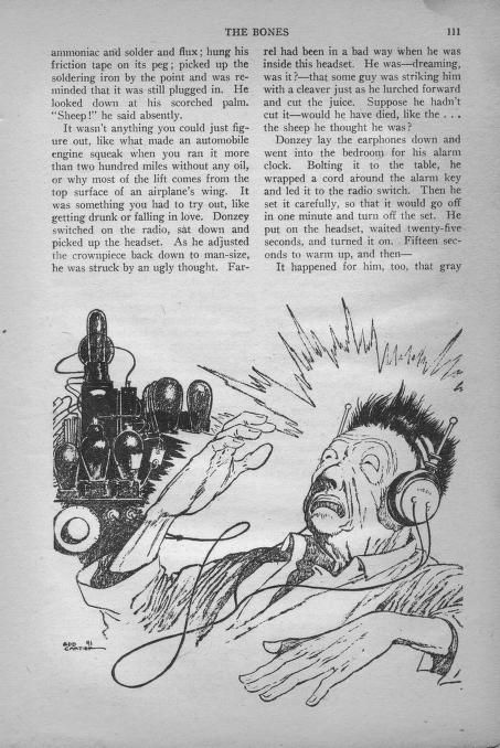 Edd Cartier's Covers Art Edd Cartier, The Bones by Theodore Sturgeon & James H. Beard, Unknown Worlds 43-08, p.111.