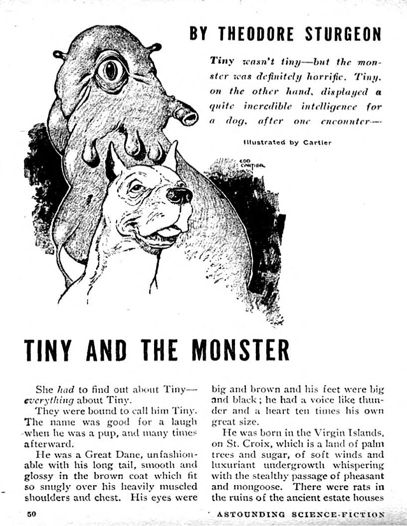 Edd Cartier's Covers Art Edd Cartier, Tiny and the Monster by Theodore Sturgeon, Astounding SF 47-05, P.50.