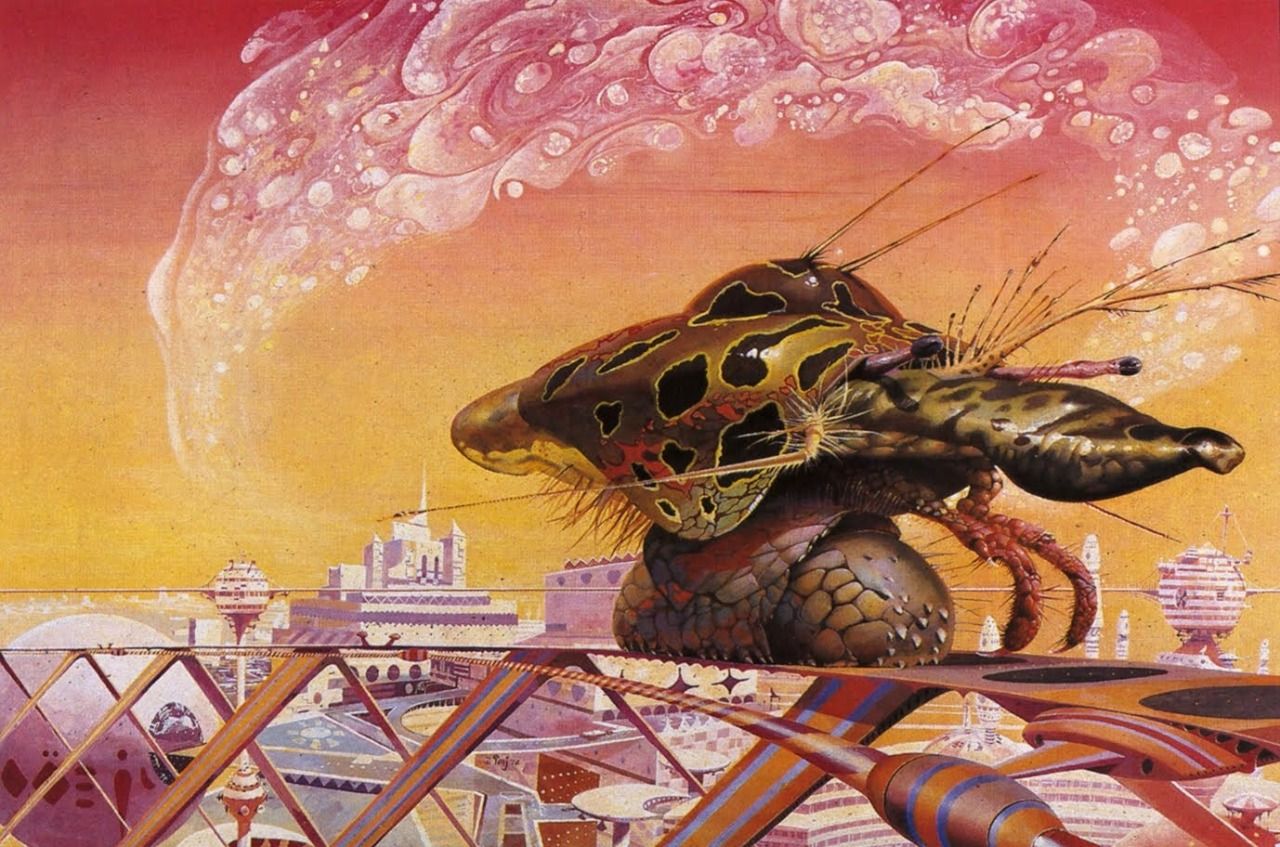 Peter Andrew Jones's Visionary Art Peter Andrew Jones, OX (Of Man and Manta 3) by Piers Anthony, 1977, Corgi Books.