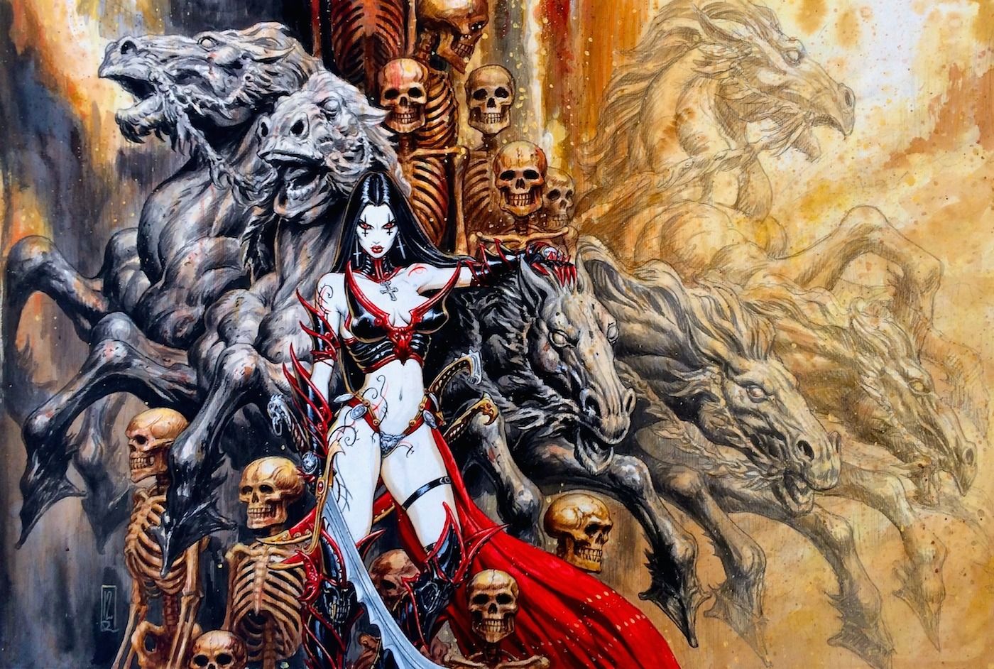 Olivier Ledroit's Visionary Art Title : Claudia (Affiche 10ème Repas Originaux BD Lyonnais) Artist : Olivier Ledroit