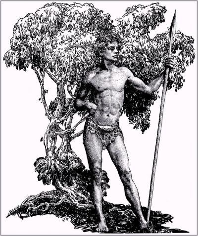 Virgil Finlay for Weird Tales 's visual Art Virgil Finlay, Satan's Palimpsest (Jules de Grandin) by Seabury Quinn, Weird Tales 37-09. Caption: 