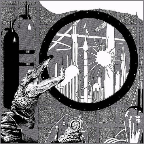 Virgil Finlay for Weird Tales 's visual Art Virgil Finlay, Fessenden’s World by Edmond Hamilton, Weird Tales 37-04. Caption: Cities were destroyed by flashed of fire in that war.