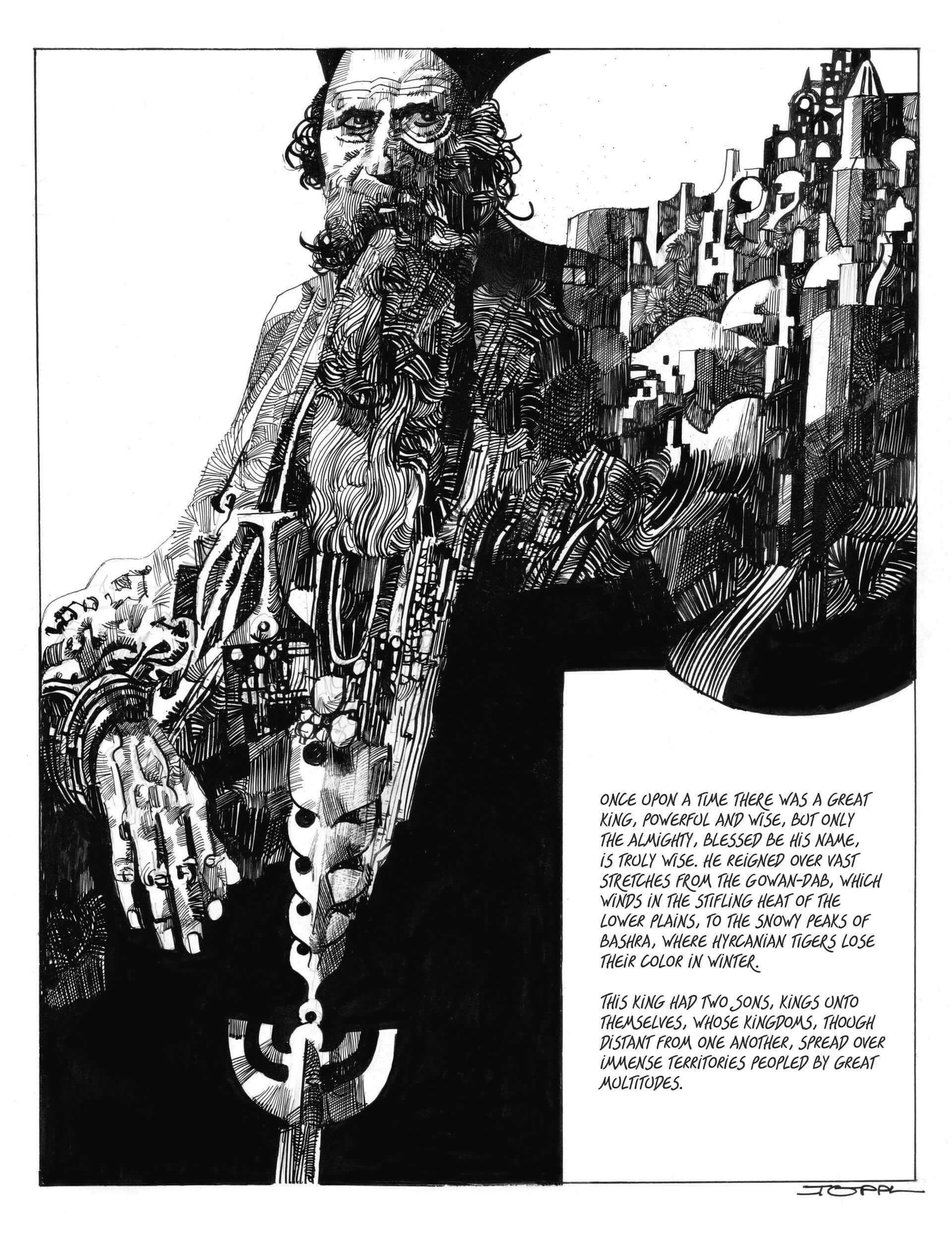 Sergio Toppi's visual Art Sharaz-де: Сказки Тысячи и одной ночи. Archaia развлечения, ООО . Автор и иллюстратор Серхио Toppi.