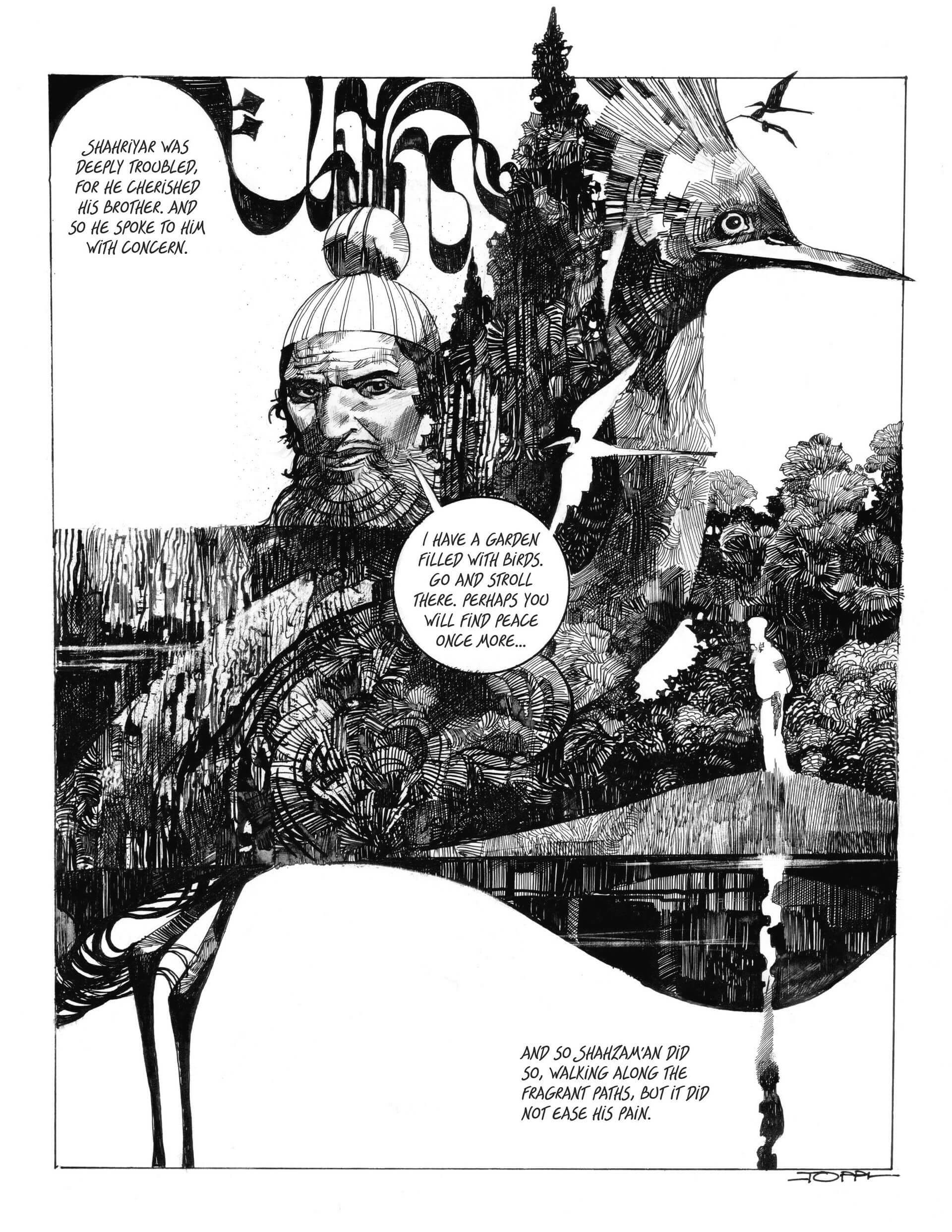 Sergio Toppi's visual Art Sharaz-де: Сказки Тысячи и одной ночи. Archaia развлечения, ООО . Автор и иллюстратор Серхио Toppi.