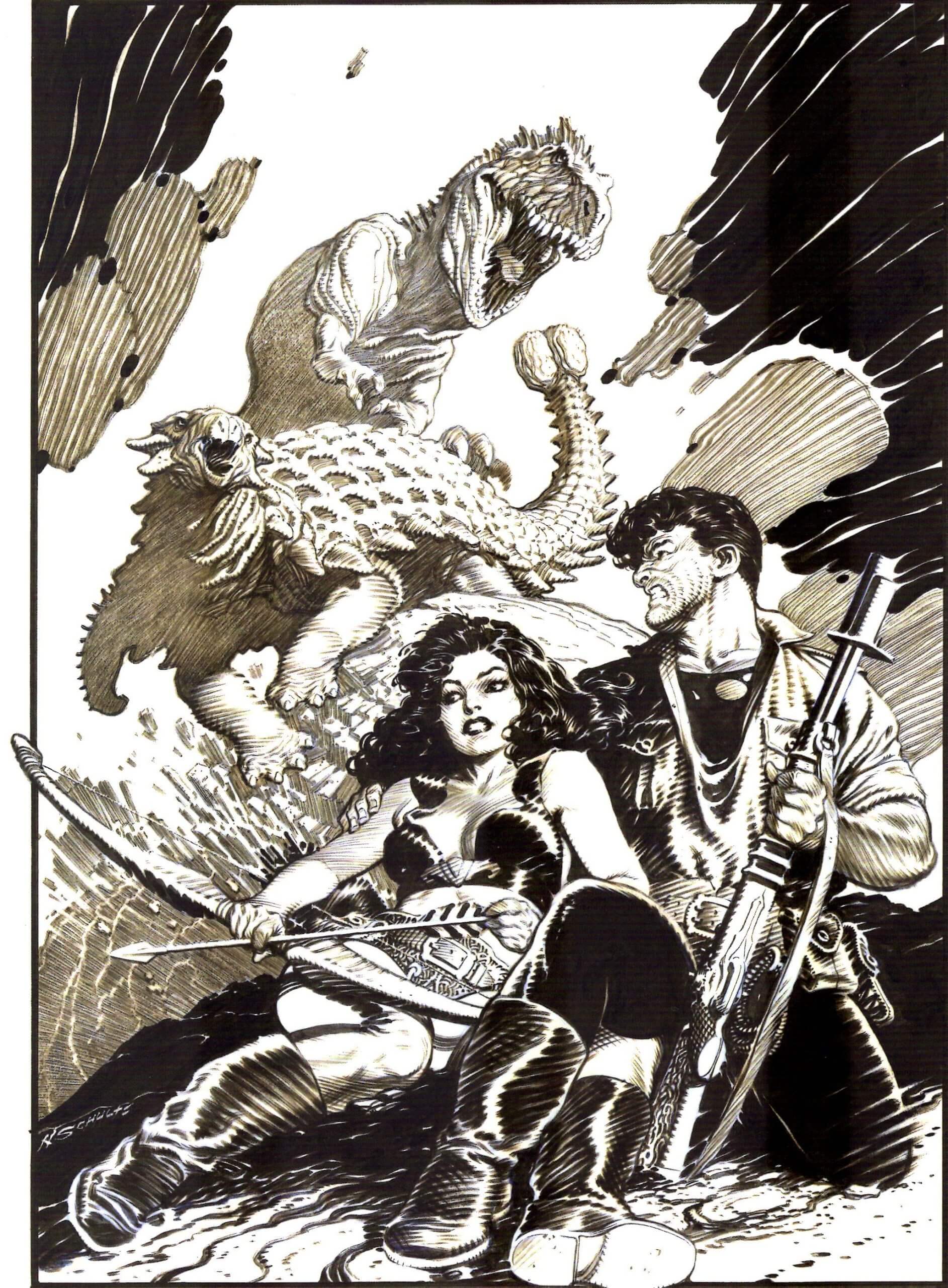 Mark Schultz's visual Art Mark Schultz, Ankylosaurus vs. T. rex, Carbon, p.49. 