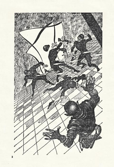 Two Complete Science-Adventure Books's Covers Art Kelly Freas, Silent Victory by Poul Anderson, Two Complete Science-Adventure Books 53-Winter, p.3.