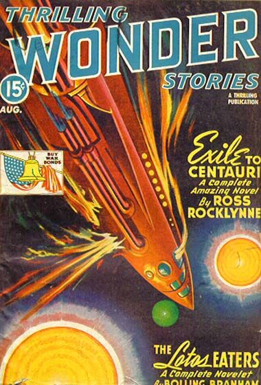 Thrilling Wonder Stories Covers Art Earle Bergey, Thrilling Wonder Stories 43-08, The Lotos Eaters by Bolling Branham.