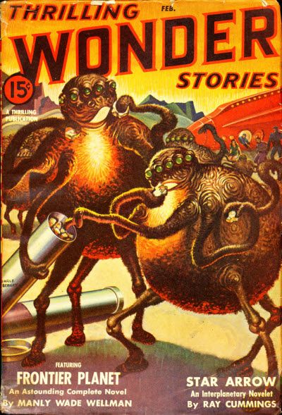 Thrilling Wonder Stories Covers Art Earle Bergey, Thrilling Wonder Stories 43-02. Contains Ray Bradbury's first published story, The Piper.