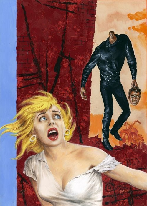 Ed Emshwiller's visual Art Emsh, Infinity SF 58-04, illustrating Wings of the Phoenix by John Bernard Daley.