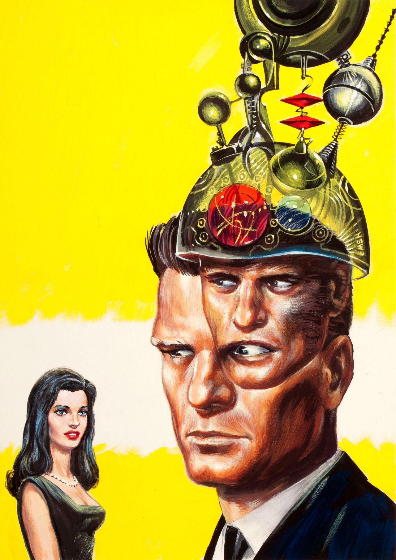 Ed Emshwiller's visual Art Emsh, Mind Mate, Amazing 64-07. The way the eye superimposes on the mouth creates an interesting effect.