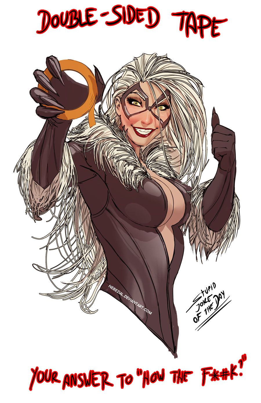 Stjepan Šejić's visual Art ever wonder how black cat keeps her costume on? by nebezial.deviantart.com on @deviantART