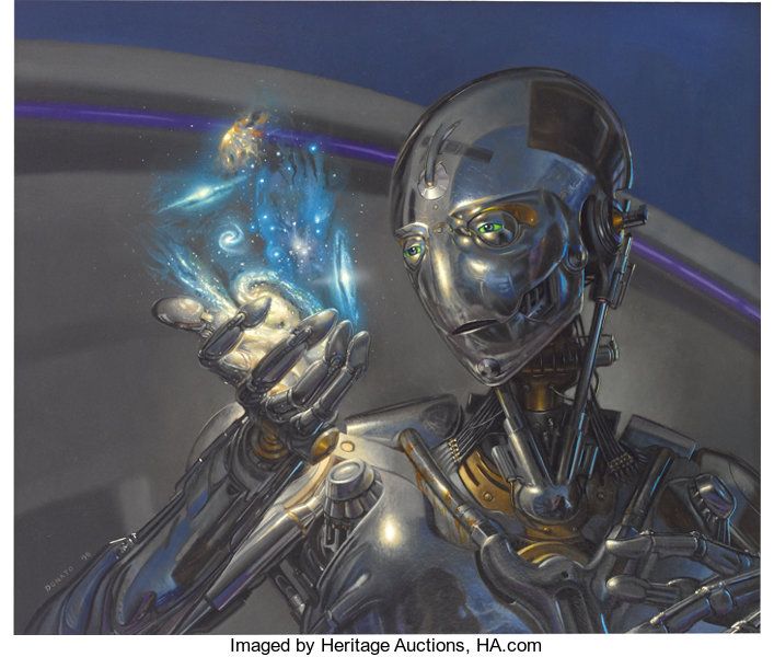 Donato Giancola's visual Art Donato Giancola, Earth to Universe: Do You Read?, Playboy illustration, 1991.