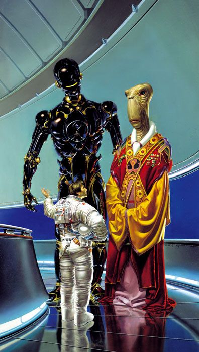 Donato Giancola's visual Art see there's no reason why creatures from different planets need to have the same scale. Nice.