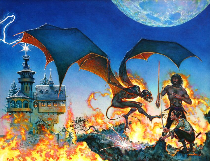 Don Maitz's visual Art DON MAITZ - art for Beneath an Opal Moon by Eric Van Lustbader - 1982 Berkley Books
