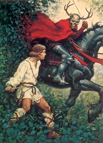 Don Maitz's visual Art Another favorite from childhood: the Horned King by Don Maitz. Not a sympathetic villain, but he scares the shit out of me and I have to put him somewhere.