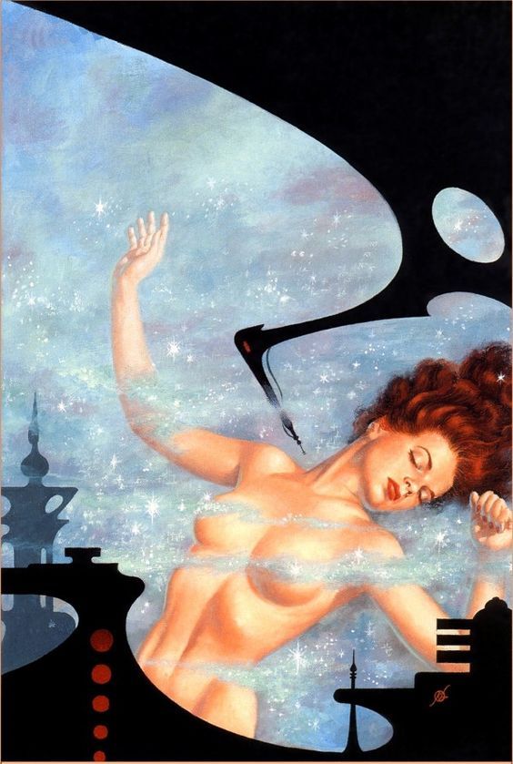 Kelly Freas's visual Art Kelly Freas, The Door into Summer, Part 2/3, by Robert A. Heinlein, F&SF 56-11.